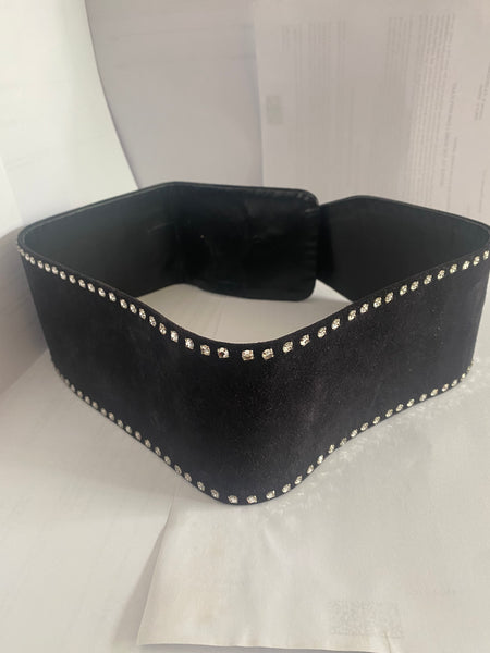 Yves Saint Laurent Double-Layer Black Suede Wrap Belt