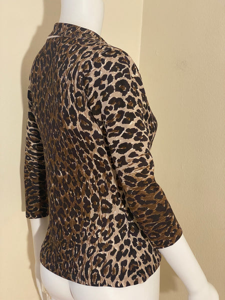 Dolce & Gabbana Leopard-Print Silk Top Sz 38