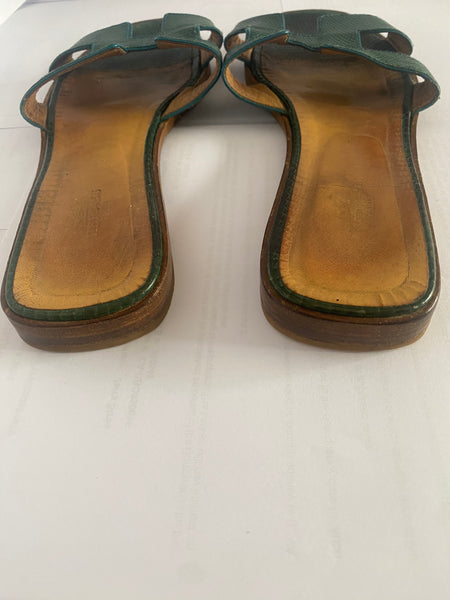 Hermes Sandals Snakeskin Leather Sz 39.5/9