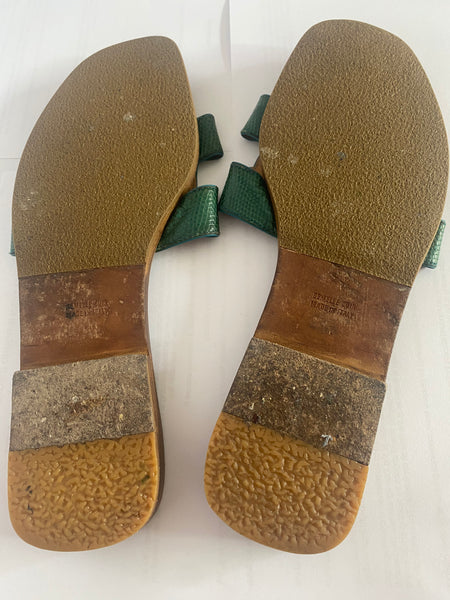 Hermes Sandals Snakeskin Leather Sz 39.5/9