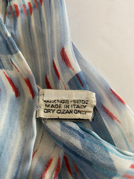 CHANEL MULTICOLOR LOGO SILK SCARF