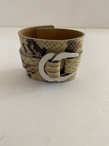 MaxMara Python-embossed Leather Cuff Bracelet