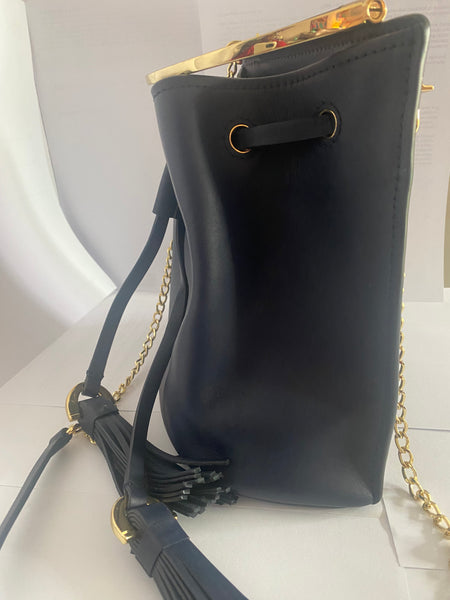 Zac Zac Posen Leather Black Bucket Bag