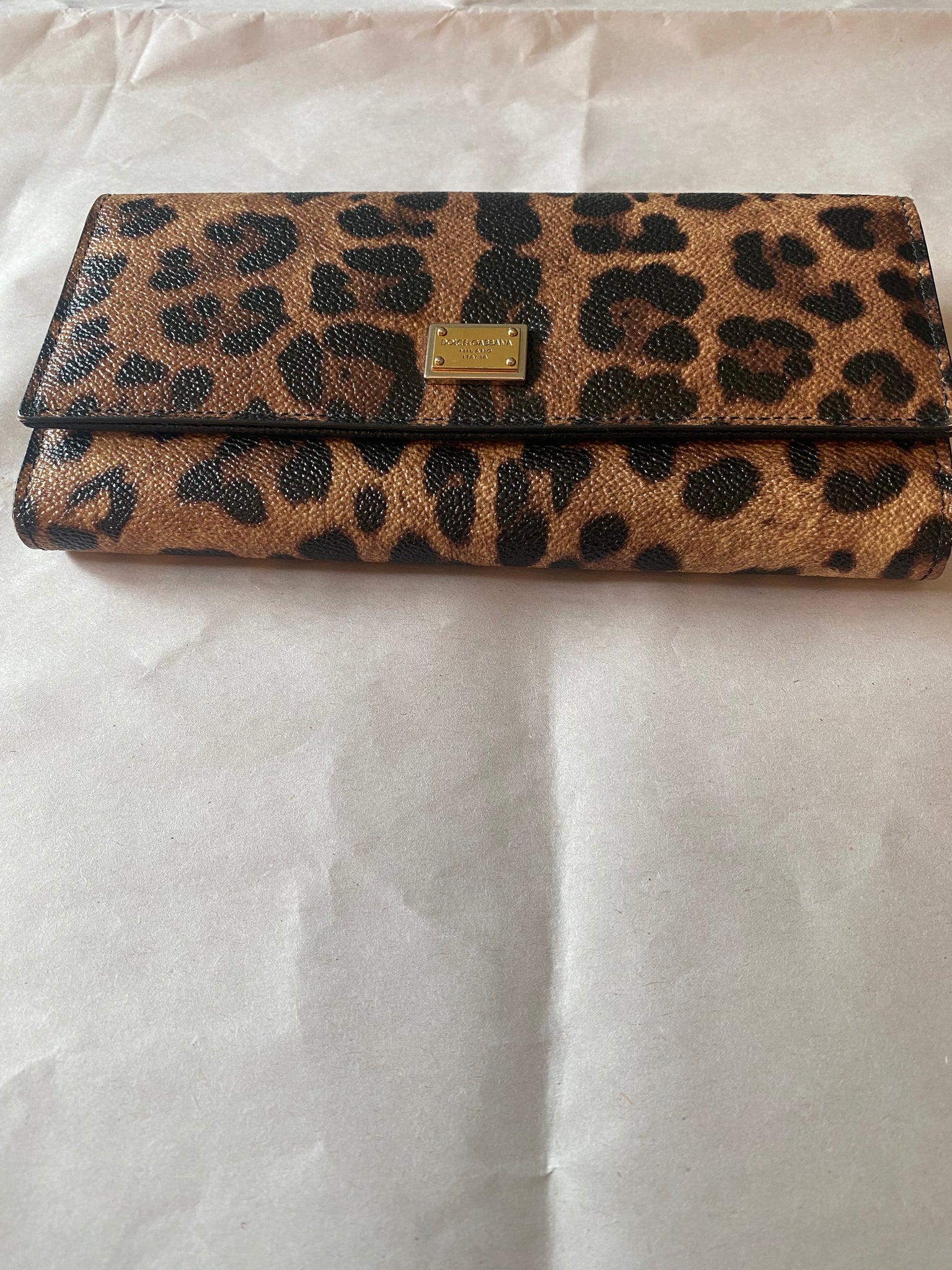 Dolce & Gabbana leopard-print long leather wallet