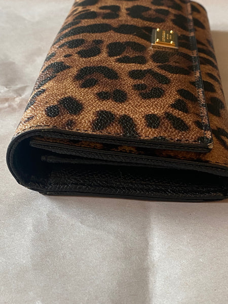 Dolce & Gabbana leopard-print long leather wallet