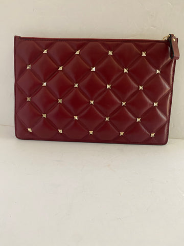 Valentino Red Rockstud Clutch