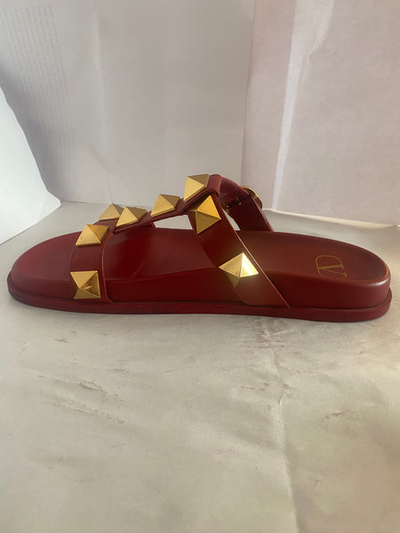 VALENTINO ROMAN STUD LEATHER SANDAL Sz 38.5/8