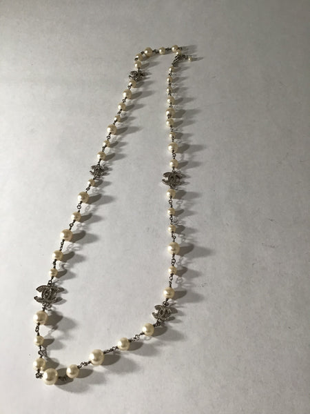 Chanel Crystal Pearl 5 Cc Necklace