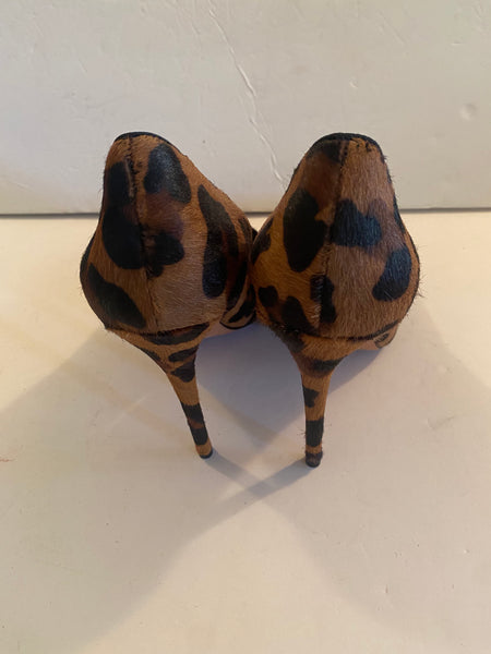 Schutz Brown Animal Print Pumps Sz: 9