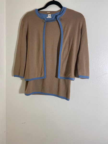 Hermes Cashmere Cardigan Twin Set Sz S