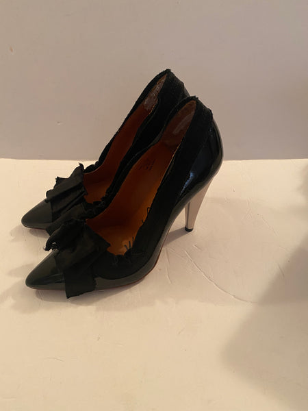 Lanvin for H&M Patent Leather Bow Heels Sz: 39/9