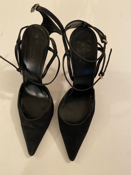 Gucci Black Satin Pumps