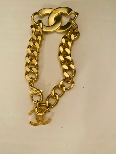 CHANEL Gold Crystal Bracelet