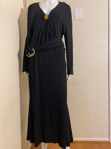 Donna Karan Signature Black Wrap Dress Size L