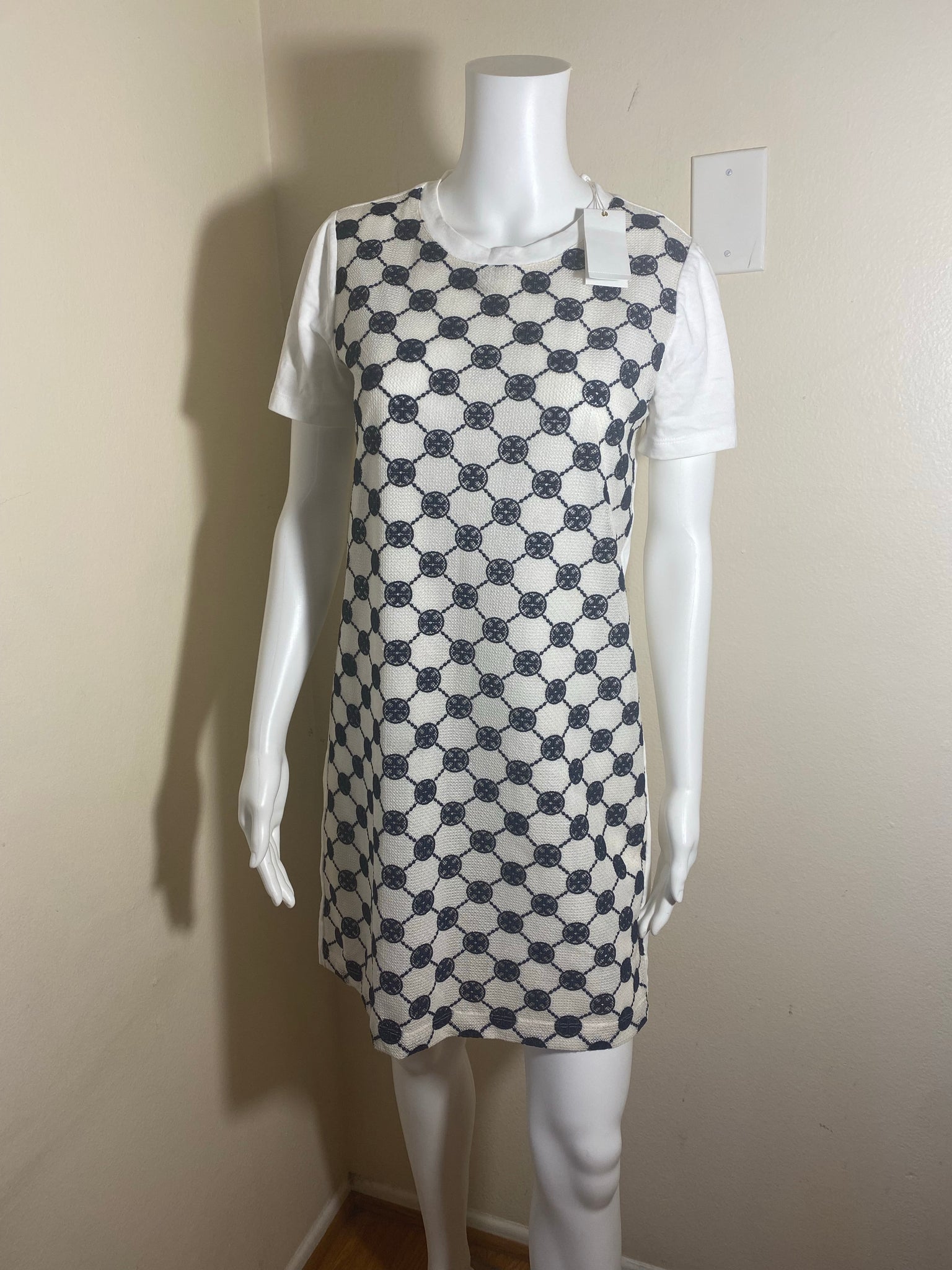 tory burch logo lace t-shirt dress Tory Burch Logo Lace T-Shirt Dress