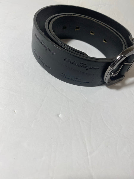 Salvatore Ferragamo Gancio Buckle Black Belt