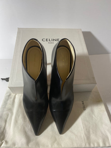 Céline Black V-neck Ankle Boots Size: 40