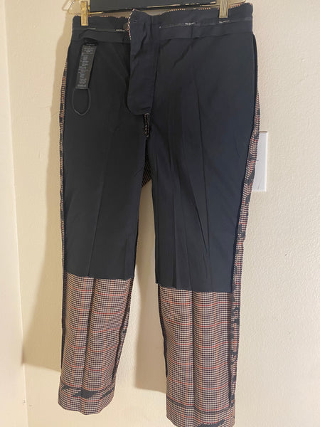 Neil Barrett Men’s Prince Of Wales Check & Tiger Print Slim Tube Leg Trousers Sz: 46/ 30