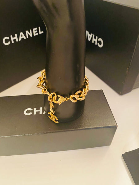 CHANEL Gold Crystal Bracelet