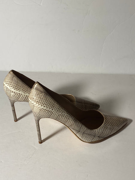 MANOLO BLAHNIK Snakeskin Animal Print Pumps Sz: 40.5/9.5