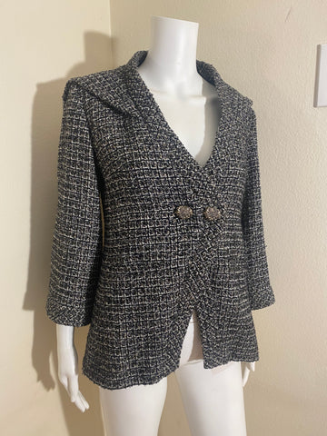 Chanel Tweed Cc Logo Button Jacket Blazer Fr 38 US 6