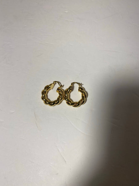 Twisted Gold-Tone Hoops