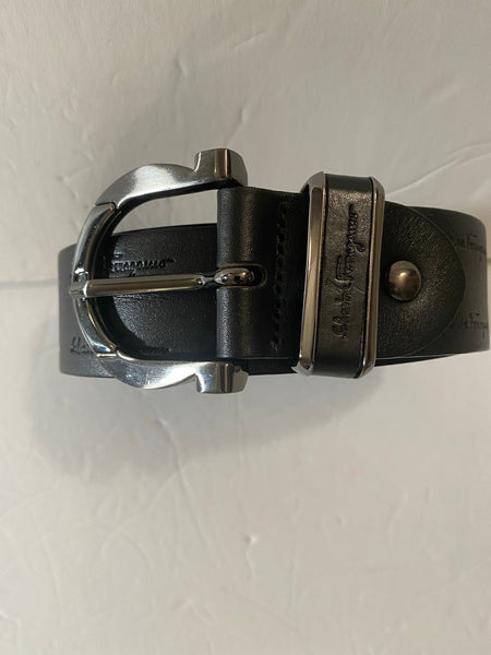 Salvatore Ferragamo Gancio Buckle Black Belt