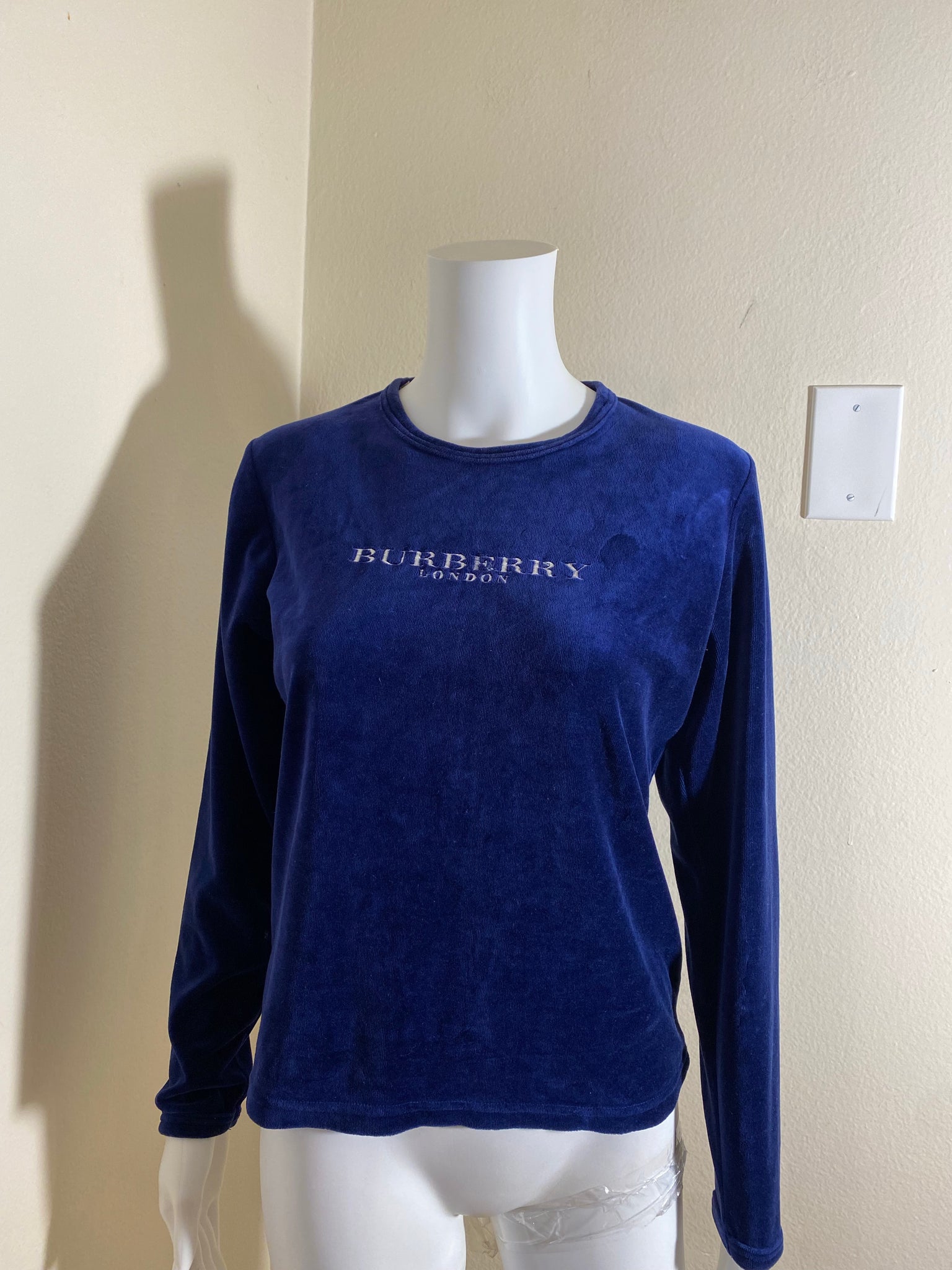 Burberry velvet blue Top Size: L