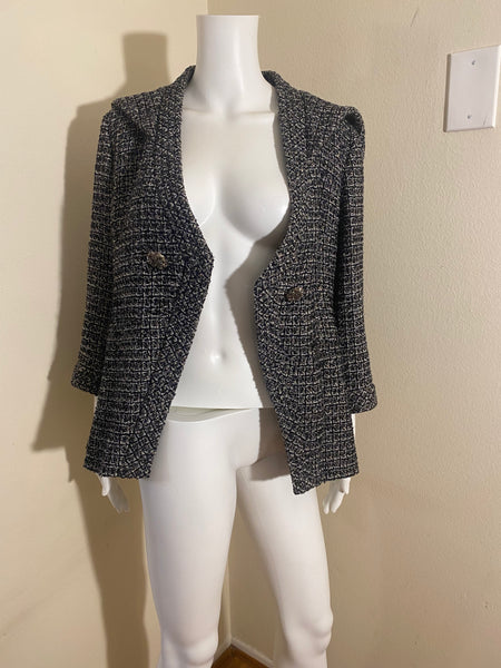 Chanel Tweed Cc Logo Button Jacket Blazer Fr 38 US 6