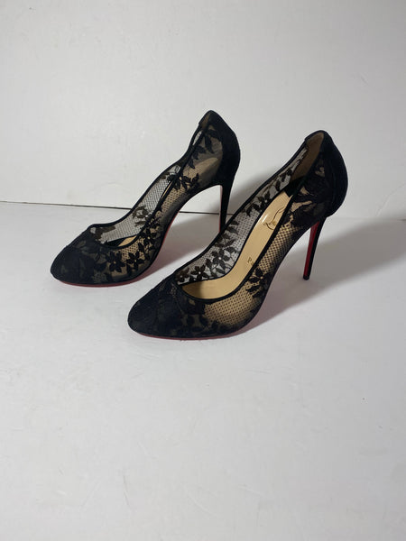 CHRISTIAN LOUBOUTIN Lace Pattern Pumps Size: 40.5