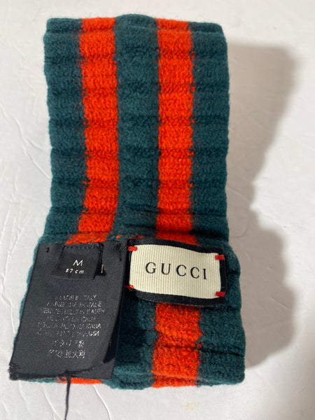 GUCCI Wool Web Headband Green Red Size M