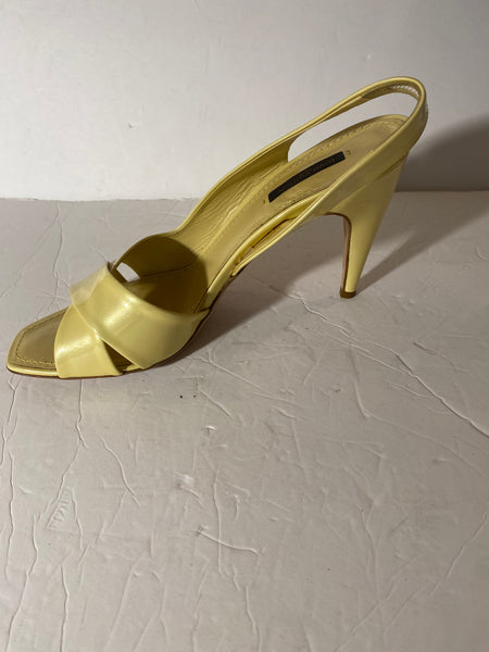 Louis Vuitton Yellow Patent Leather Slingback Sandals Sz: 40/9