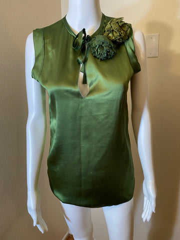 Lanvin Green Silk Blouse