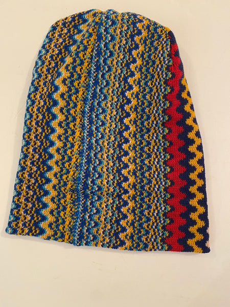 Missoni Multi Color Zig Zag Wool Blend Beanie Hat