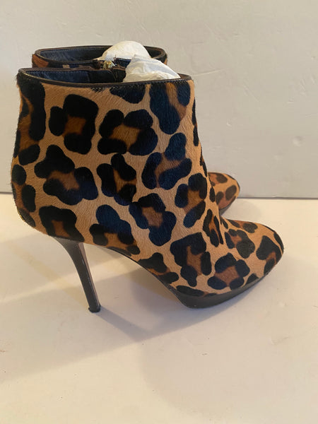 Christian Dior Leopard-Print Platform Ankle Boots Sz:39/9