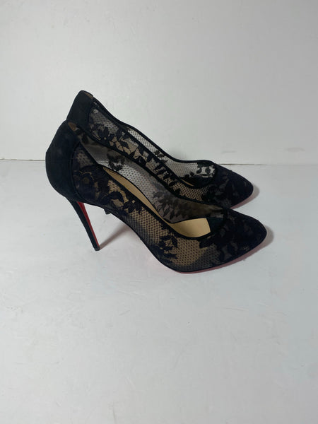 CHRISTIAN LOUBOUTIN Lace Pattern Pumps Size: 40.5