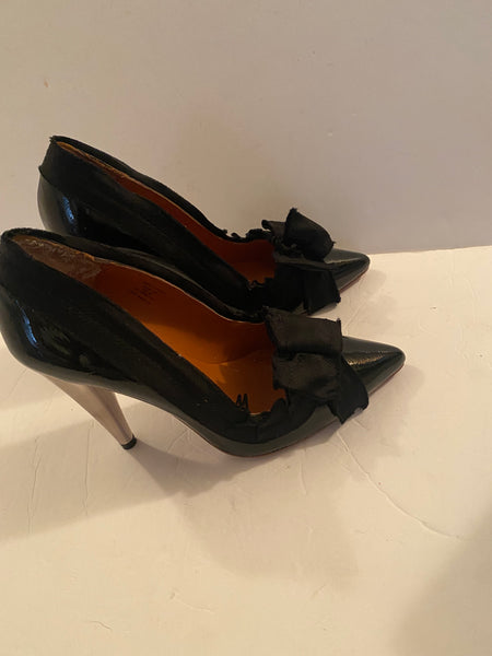 Lanvin for H&M Patent Leather Bow Heels Sz: 39/9