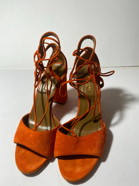 Aquazzura Suede T-Strap Sandals Size: 39 US 9