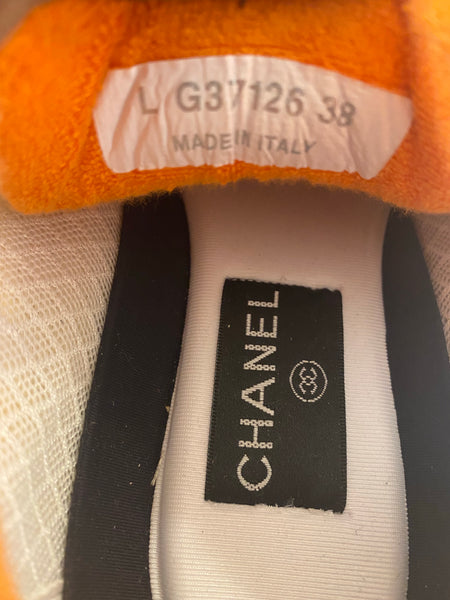 CHANEL Wool Suede Calfskin CC Sneakers Multicolor Size: 38