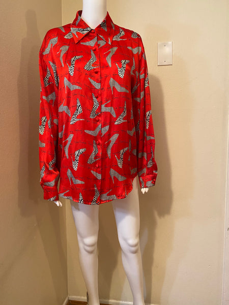 COREY B Silk Red Top