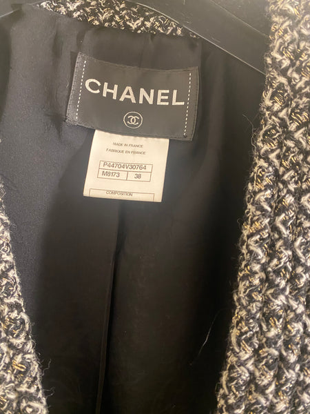 Chanel Tweed Cc Logo Button Jacket Blazer Fr 38 US 6