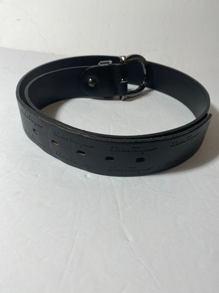 Salvatore Ferragamo Gancio Buckle Black Belt