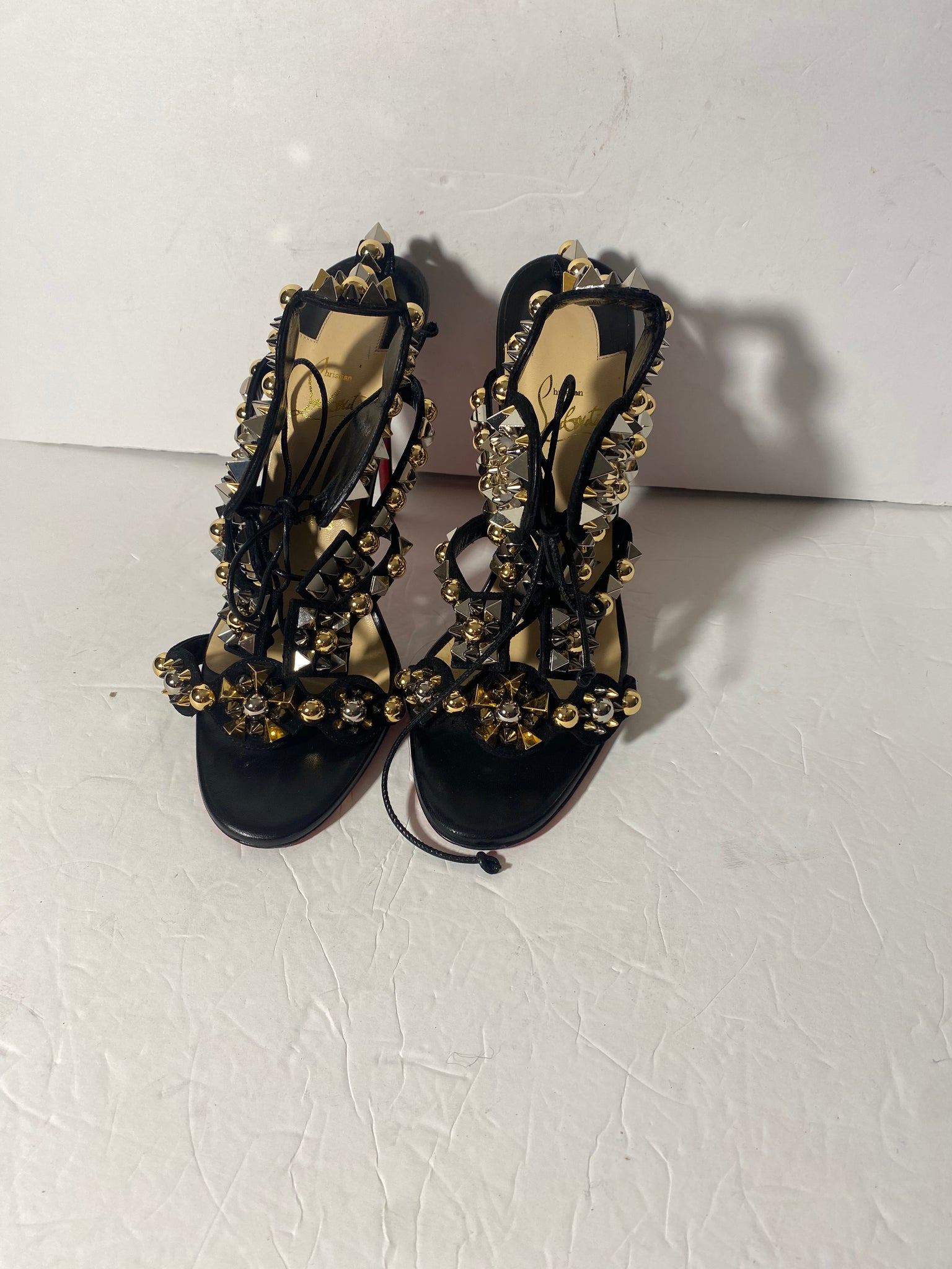 Christian Louboutin Black Gladiator Sandal Sz: 39.5/9