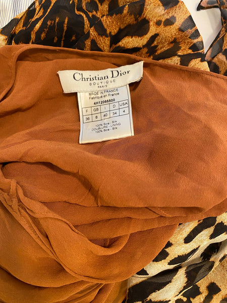 Christian Dior Leopard Print Dress Size: 4