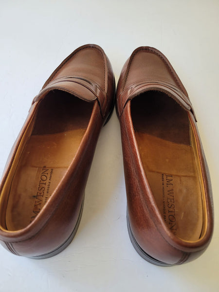 J.M Weston Men’s Moccasin Brown Loafers Size: 43 US 10