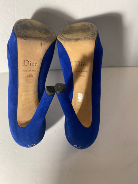 Christian Dior Blue Suede Pumps Sz: 39.5/ 9