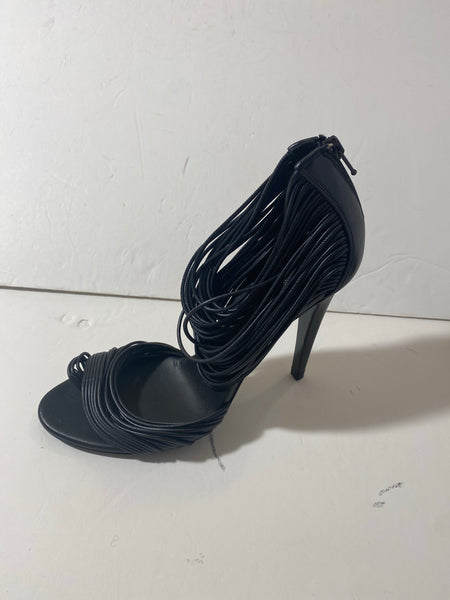 Bottega Veneta Black Leather Open Toe Size: 40.5