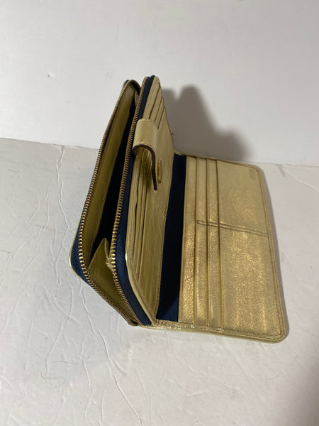 Coach Blue And Gold "NEW YORK" Wallet