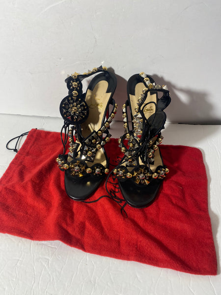 Christian Louboutin Black Gladiator Sandal Sz: 39.5/9