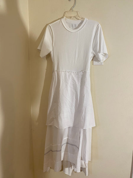 3.1 Phillip Lim T-Shirt Combo Poplin Dress White Size 6